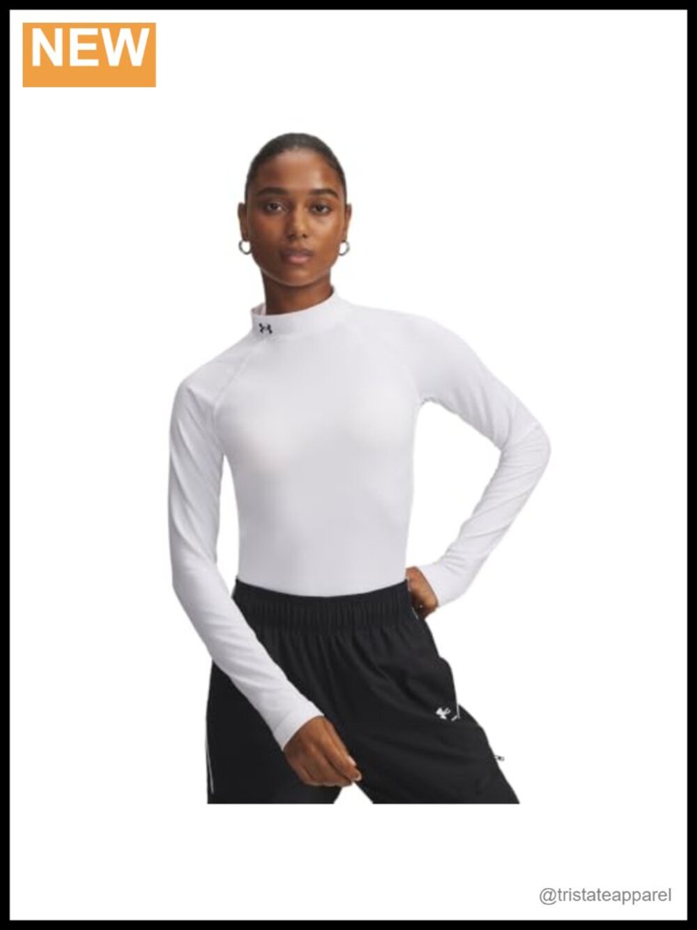 Under Armour Authentics Mock Neck T-Shirt Fitted Long Sleeve Training